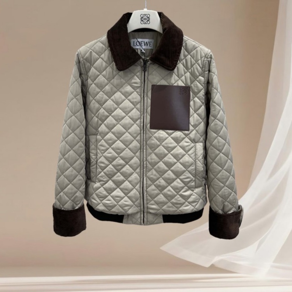 Loewe Leather Label Quilted Cotton Jacket
